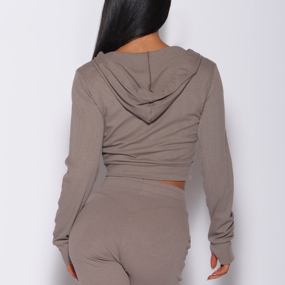 Bombshell Sportswear Taupe Ribbed jacket - Picture 3 of 8